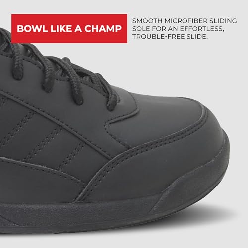 BSI Youth Boys Sport Bowling Shoe - Lightweight Leather Shoes with Cushioned Support, White/Black, Kids4