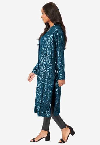 Roaman's Women's Plus Size Sequin Duster3
