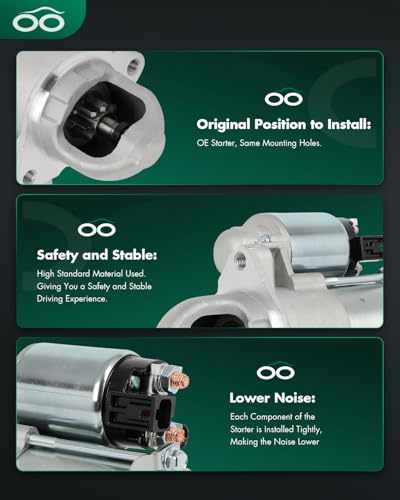 Image of SCITOO Starter Motor fit for Kia for Sorento 3.3L 2008-2009,for Kia for Sorento 3.8L 2007-2009 Replacement Starter 6950,6977