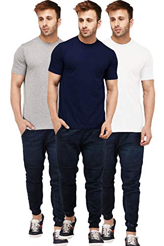 Image of Solid Men Half Sleeve Round Neck T-Shirt (Pack of 3)