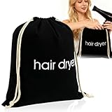 CHIAOJIHE Hair Dryer Bag Drawstring Blow Dryer Bag Hairdryer Bag for Travel and Bathroom, Hair Dryer Case, Dust Storage (Black)