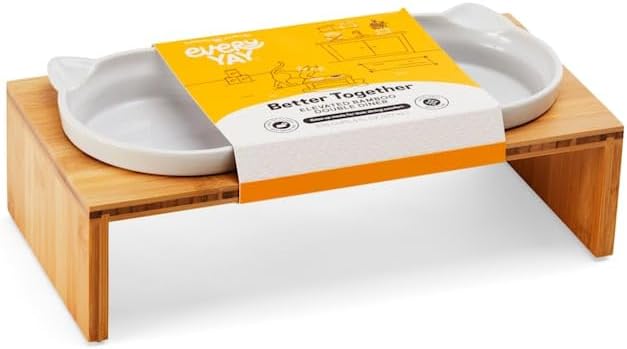 EveryYay by Petco Better Together Elevated Bamboo Diner for Cats 0.75 Cups