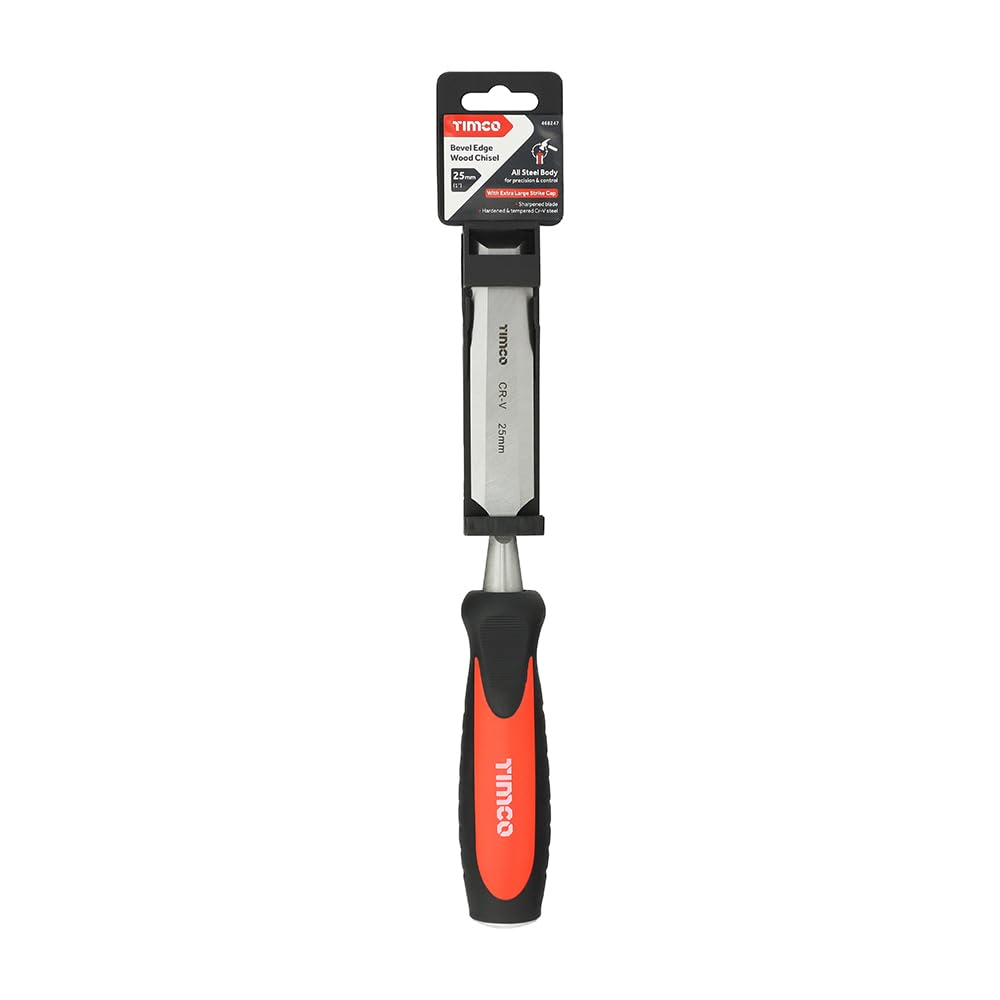 TIMCO - Bevel Edge Wood Chisel (Size 25mm - 1 Each), Red - Image 2