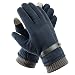 Produktbild Acdyion Herren Winter Touchscreen Handschuhe Outdoor 2018 Neues Design Super Soft Wildleder Handschuhe Outdoor Fahrradhandschuhe für Dickes Fleece-Futter, Blau, Einheitsgröße