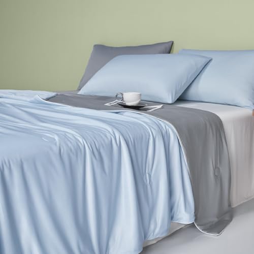 PEIHUODAN Manta Refrescante Doble Cara Microfibra Transpirable Ligera para Personas con Mucho Calor Combate Sudoración Nocturna En Cama Sofá Viaje (Color 1,150x200cm)