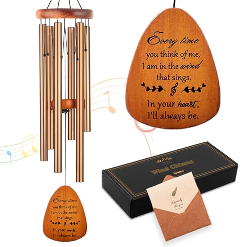 Image of Soopau Memorial Gifts, Sympathy Wind Chimes Memorial Wind Chimes for Loss of Loved One Prime, Sympathy Gift, Bereavement /Remembrance Gifts in Memory of Loved One Mother Father, 30 inch Wooden