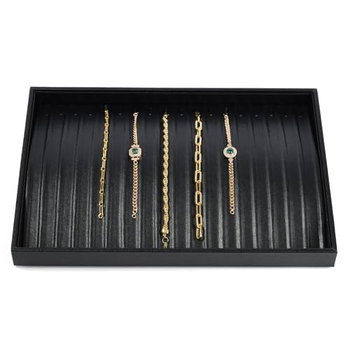 18-Slot PU Leather Necklace Tray