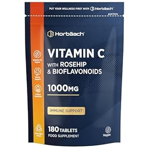 Vitamin C Complex with Rosehip and Bioflavnoids 1000mg | 180 Tablets | High Strength Supplement | Vegan and Vegetarian Friendly | by Horbaach