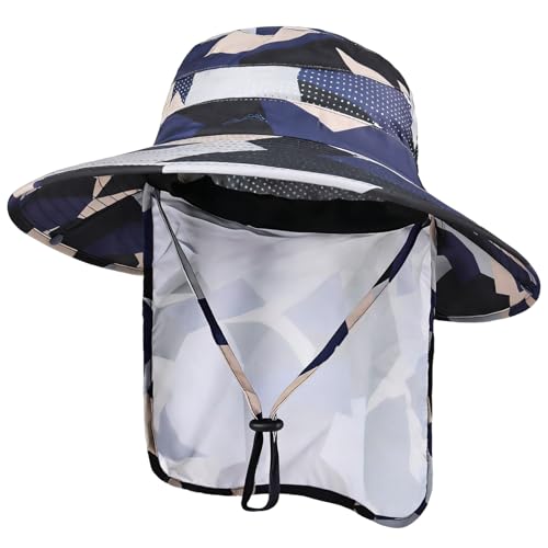 Image of Sun Hats for Men Women, UPF 50+ Protection Fishing Hat with Neck Flap