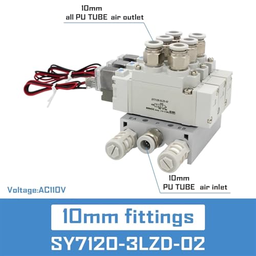Électrovanne SY7120-5LZD-02 6 stations à commutation rapide pour un débit d'air stable