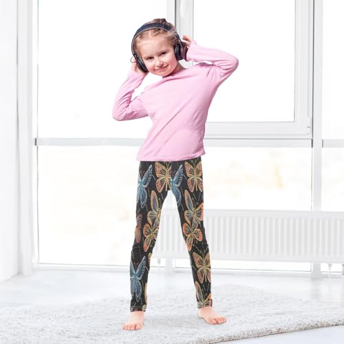 Toddler Girls Leggings Printed Yoga Pants Leggings Blue Orange Butterfly for Kids4