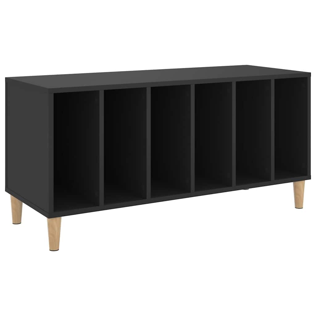 Hothingwell Szafka do przechowywania płyt LP, czarna, 100 x 38 x 48 cm, z drewna inżynieryjnego, szafka z płytami winylowymi z wytrzymałą górą, do gramofonu, do salonu lub biura