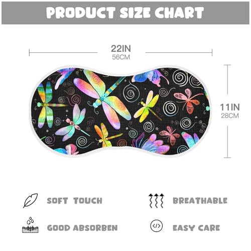 xigua Colorful Dragonflies Baby Burp Cloths for Newborn Boys and Girls 2 Pack, Soft & Absorbent Cotton Baby Burp Cloth, Baby Washcloths, Newborn Towel, Burp Rags4