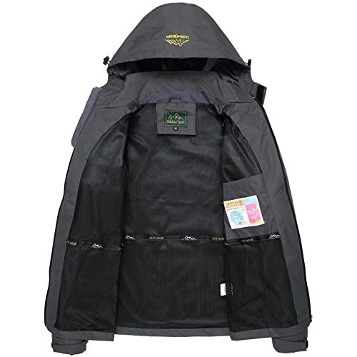 Giisam Mens Rain Jackets Waterproof With Hood Softshell Lightweight Windbreaker Raincoat Rain Coats For Outdoor Travel Hiking Grey thumb #2