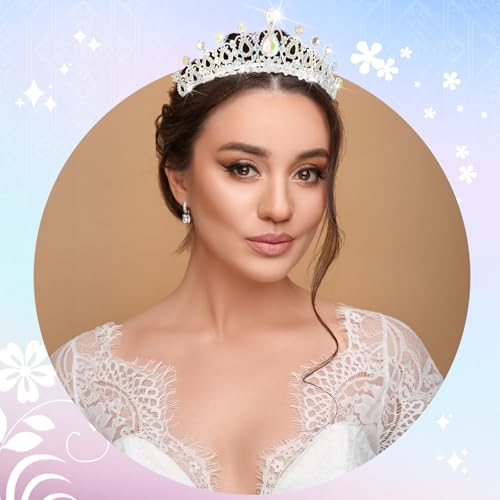 Loetere 12 Pcs Crystal Tiara and Princess Crown with Comb Crown Rhinestone Women Tiara Headpiece Queen Hair Accessories for Party Wedding Prom Halloween Cosplay Costume(Fancy Diamond Color) by Loetere - Image 6