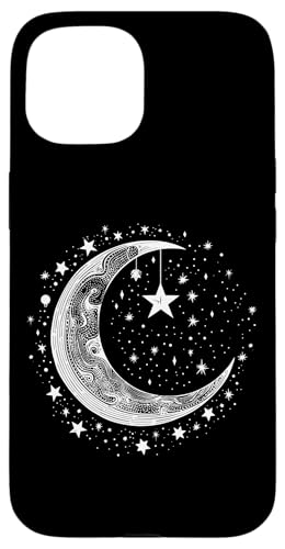 Galaxy Night Sky Moon Lunar Stars Love X}zP[X iPhone 15 p