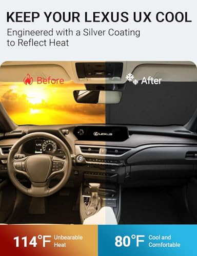Image of Proadsy for Lexus UX 2019-2024 2025 2026 Windshield Sun Shade 4-Layer Foldable Front Sunshade Protector Sun Visor Blocks UV Rays Keep Car Cooler