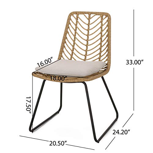 Christopher Knight Home Berrien Outdoor Wicker Chairs, Beige + Light Brown + Black #TOP7