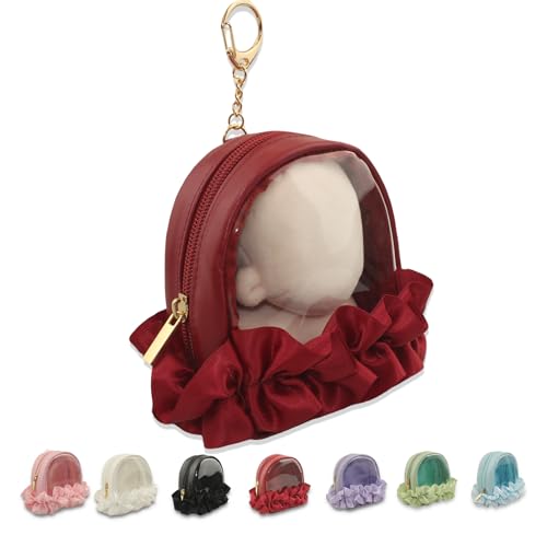 YOKUMA ぬいぐるみ 収納 ぬいぐるみポーチ ぬいポーチ 推し活 ポーチ 推し活バッグ 推し活グッズ 痛バ ミニ 人形入れ 痛バッグ 小さめ クリアポーチ 透明ポーチ クリアバッグ 持ち運び (レッド)の商品画像（Amazon）