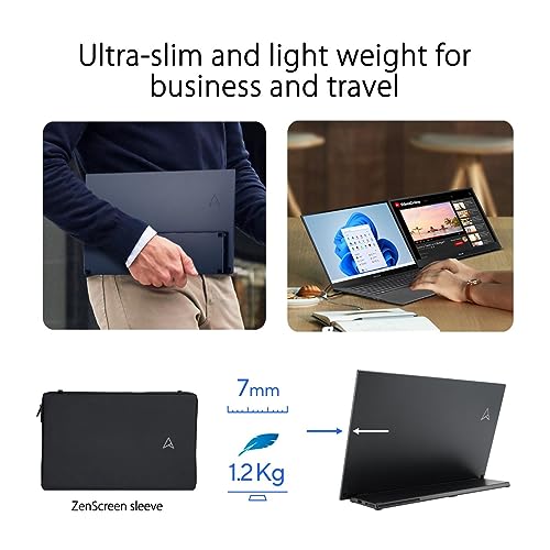 Image of ASUS 16 inch Portable Monitor - WQXGA, 120Hz, IPS, USB-C /HDMI, DisplayHDRTM 400