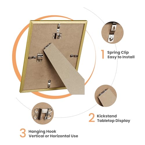 Image of upsimples Picture Frames set of 19, Including 8x10, 5x7, 4x6 Gold Frame