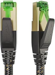 Cat 7 Ethernet cable with ultra-secure triple shielding, internet cable & LAN cable  0,5 m (Break-proof network cable, 10Gbit/s for maximum fiber optic speed, RJ45 plug)  CableDirect