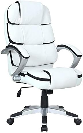 Ergonomic PU Leather High Back Executive Computer Work Desk Task Office Chair (White)