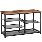 HOOBRO Shoe Bench, 5-Tier Shoe Rack Bench, Entryway Bench with Shoe Storage, Shoe Storage Organizer, 31.5' L Shoe Storage Bench for Entryway, Hallway, Space Saving, Rustic Brown and Black BF36HX01