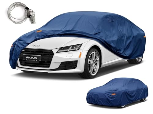 Image of Kaugung Custom Fit Car Cover for Audi TT TTS TTRS (1998-2026), Heavy Duty Waterproof All Weather Outdoor Protection, Breathable Full Exterior Cover with Vent, Rain Sun Snow UV Proof
