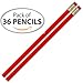 Express Pencils Red Hexagon #2 Pencil, Eraser - 36 Qty Package TM