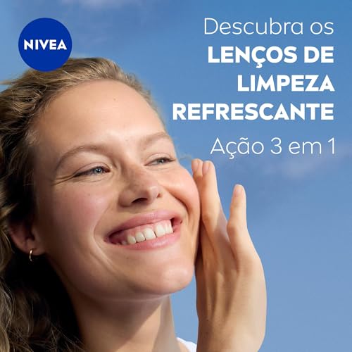 NIVEA Lenço de Limpeza Facial Demaquilante Ação Refrescante 3 em 1 25 un. - Remove a maquiagem, refr