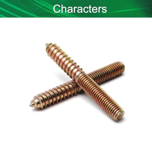 Image of M10x80mm Zinc Plated Carbon Steel Double Headed Hanger Bolts 3.15 inch Length Self Tapping Screw for Furniture Installation Bronze Tone 10Pcs