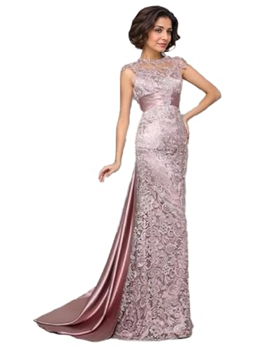 2025 Elegant Mermaid Trumpet Evening Dress High Neck Sleeveless Sweep Brush Train Ruched Appliques Mother of The Bride