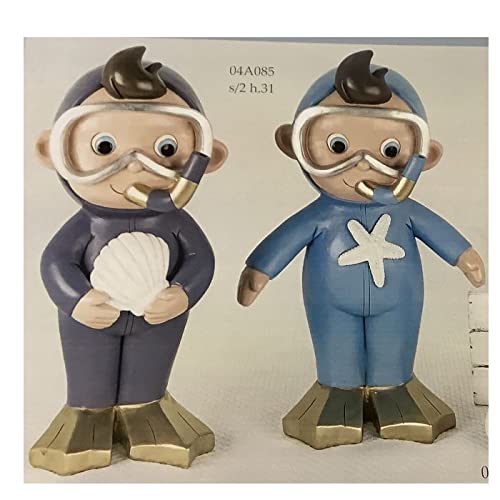 Figurine baptême haut de gamme bonbonnière en résine travaillée Formoso lot de 2