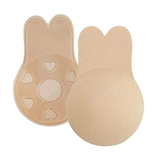 Adhesive Bra, Invisible Bra,Breast Lift Tape Reusable Breast Pasties Nippleless Covers Rabbit Ear