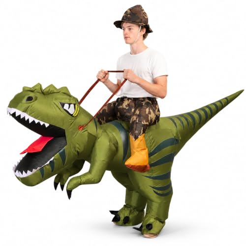IRETG Aufblasbares Dino Kostüm Erwachsene, Dinosaurier Kostüm für Halloween