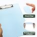 M&G Plastic Clipboards 12.4 x 8.9 Inch, Ruler Clip Boards with Low Profile Metal Clip Holds 110 Sheets of A4 Letter Size Paper for Office Classroom, Transparent Blue