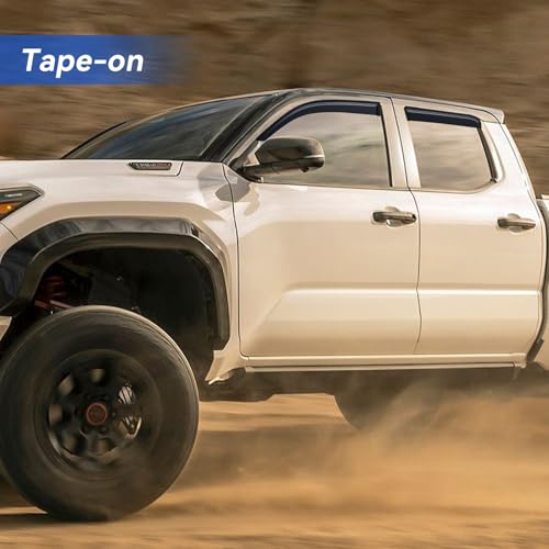 Image of Window Visors Rain Guards for 2024 2025 2026 Toyota Tacoma Double Cab, Out-Channel Window Vent Wind Deflectors Visors Shades for 24 25 26 Tacoma 4 Full-Size Cab