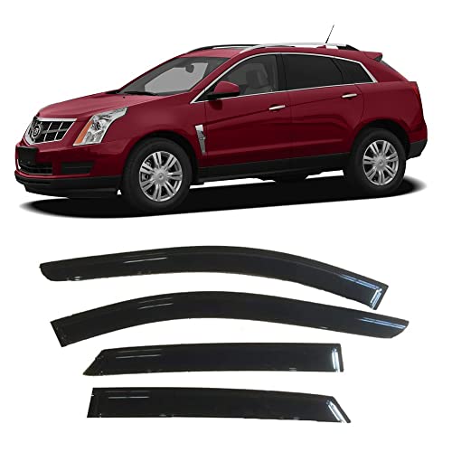 Deebior CL4P01 Side Window Wind Deflector,4pcs Outside Mount Tape-On Nice Shade Sun Rain Guards Set,Window Visor fit for 2010-2016 Cadillac SRX