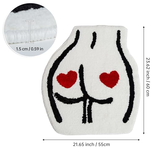 Tapete blanco suave con diseño de corazón 23.6x21.7 in miniatura 3