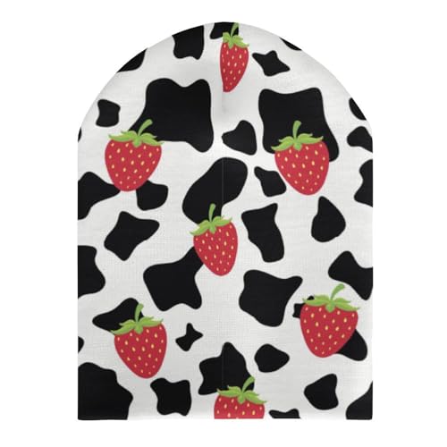Strawberry Cow Kids Beanie Hat for for Girls Boys Children Cap Winter Knitted Chemo Cancer Headwear Accessories Gifts Decoration3