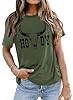 tiorhooe Cowgirl T Shirts for Women UK Bull Skull Tee Shirts Ladies Casual Howdy Short Sleeve #1