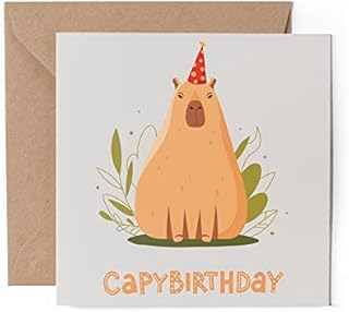 1 x Greeting Card - Happy Birthday Capybara Funny Cute Animal Kids Brother Sister Gift #0274