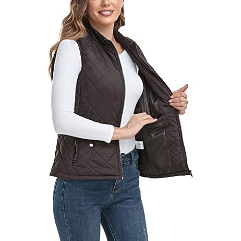 LONGKING Women's Quilted Gilet with Pocket Cover