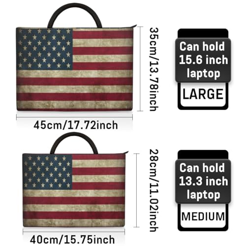 Funda para portátil 13-14 pulg con bandera americana retro miniatura 3