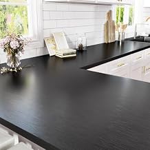 Brushed Stainless Steel Black Contact Paper for Countertops 15.7"X78.8" Metallic Wallpaper Stick and Peel for Appliances Refrigerator Kitchen Cabinets Stove Vinyl Metallic Wallpaper Roll