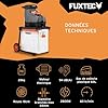 FUXTEC Broyeur de végétaux électrique FX-EGH2800B – 2800 W, système de coupe à rouleaux silencieux – Bac 60 L, coupe jusqu’à 44 mm, marche avant/arrière, protection IPX4