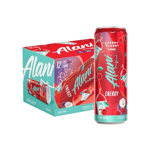 Alani Nu CHERRY SLUSH Ice Sugar Free, Low Calorie Energy Drinks | 200mg Caffeine | Antioxidants | Biotin, B Vitamins | Zero Sugar | 15 Calories or Less | 12 Oz Cans | 12 Count