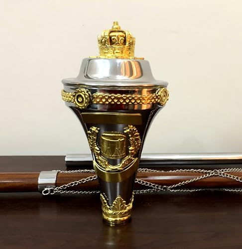Geoffrey - ROYAL HEAD Drum Major Mace Stick Pipe Band Ceremonial 60" with Soft Carry Bag