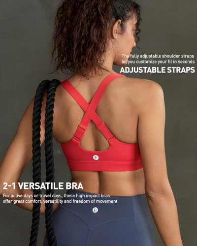 Image of RUNNING GIRL High Impact Sports Bras for Women, Adjustable Straps Bra High Support Workout Bra with Sewn in Pads
